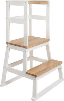 Produktbild von BOMI® Learning Tower für Baby & Kleinkinder | Trittschemel Kinderschemel aus Holz | Kinderhocker & Tritthocker | Steherhöhung als Kindermöbel | Schemel für die Küche oder als Badhocker | Lernturm Lerntower Lernstuhl in Natur