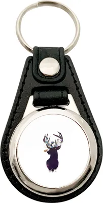Produktbild von Huuraa Schlüsselanhänger Hirsch Silhouette Metall mit Kunstleder Schlüsselring Einkaufswagenchip Geschenkidee