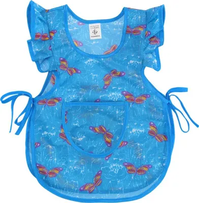 Produktbild von Kinderschürze Dederon Mädchenschürze bunt Malschürze Backen Essen , Größe:134/140, Farbe:blau mit Schmetterling