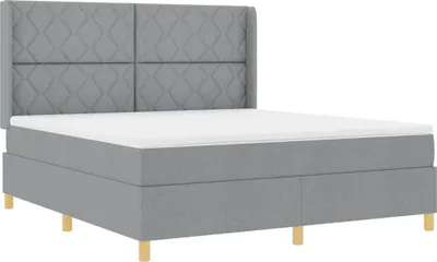Obrázek produktu pro vidaXL Skříňová postel s matrací světle šedá 180 x 200 cm látka