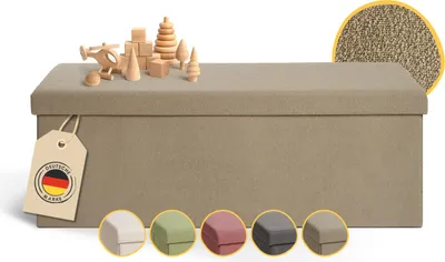 Produktbild von Laleni Sitzbank mit Stauraum geräumig - Truhenbank mit Stauraum 110x38x38 cm - Sitztruhe mit Stauraum - Kinder Sitztruhen Taupe