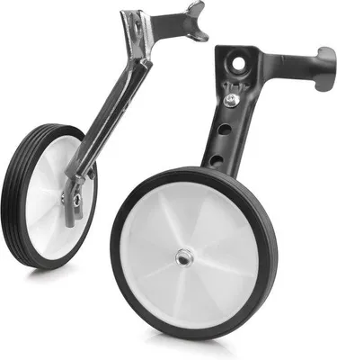 Productafbeelding van 2 Stuks Universele Fiets Trainingswielen Verstelbaar voor 16, 18, 20, 22 Inch Kinderfietsen - Zwart - Veilig en Stevig