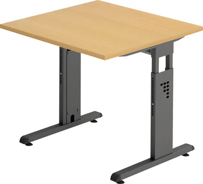 Produktbild von Hammerbacher Schreibtisch VOS08/6/G C-Fuß 80x80cm buche/graphit