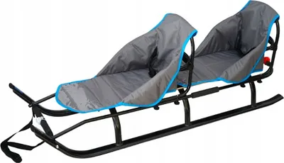 A two-person sled with seats and backrests, shown against a white background.