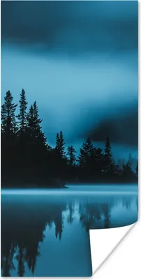 Produktbild von MuchoWow® Poster Wald - Nebel - Wasser 20x40 cm - Plakat - Foto
