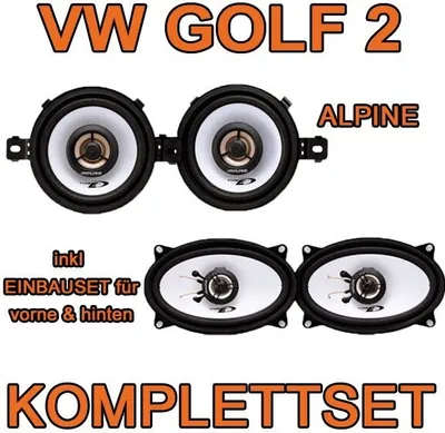 Produktbild von Lautsprecher - Alpine Komplettset für vorne & hinten für VW Golf 2 - justSOUND