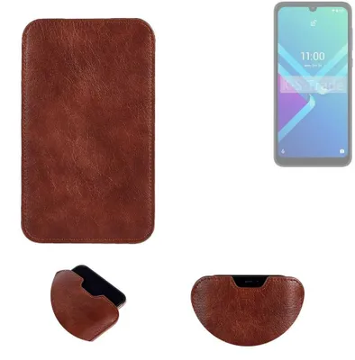 Produktbild von K-S-Trade Schutzhülle Handyhülle kompatibel mit Wiko Y82 Handytasche Kunstleder Sleeve in braun