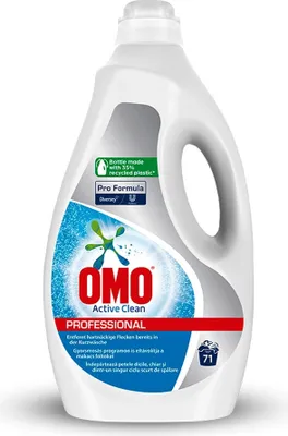 Obrázek produktu pro Tekutý prací prostředek Omo Pro Formula Active Clean v ekologicky šetrné láhvi - 71 umytí 5 l