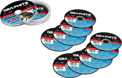 Immagine prodotto di GRAPHITE Disco da taglio per metallo 115 x 1,0 x 22,2 mm, 41 A60-T-BF, 10 pz.