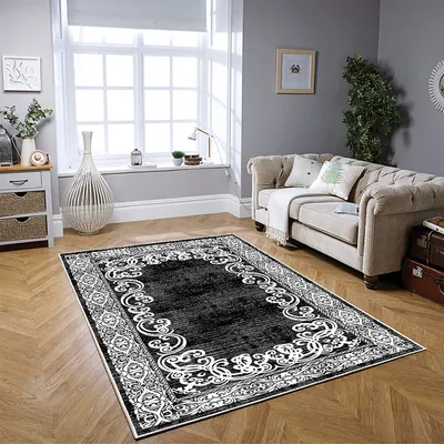Produktbild von Conceptum Hypnose, Woobtny0101, Teppichböden, Schwarz, Baumwolle, 120 x 180 cm