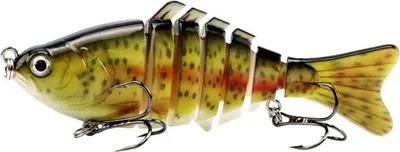 Produktbild von 10 cm/15,5 g Mehrgelenk-Angelköder mit Haken, realistischer 7-teiliger Swimbait, bionischer Hartköder, Kunstköder, Süßwasser-/Salzwasser-Angelzubehör
