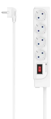 Produktbild von Hama 00223165, 1,5 m, Drinnen, Abgewinkelt, Kunststoff, Weiß, 4 AC-Ausgänge