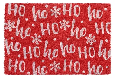 Weihnachts-Fußmatte, Kokos, 60x40 cm, rot, Ho Ho Ho