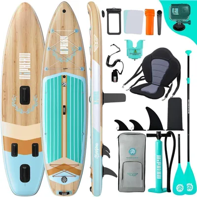 Obrázek produktu pro Paddleboard pro 2+1 osoby, vhodné pro začátečníky, s vyvažovacími ploutvami, rozměry 335x83x15 cm, včetně příslušenství