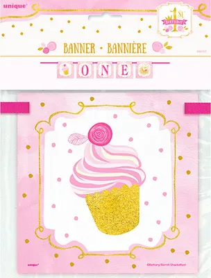 Produktbild von Unique Party Banner zum 1. Geburtstag, Pink/Gold, 365 cm SG11847 (Einheitsgröße) (Pink/Gold)