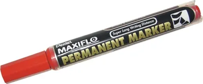 Produktbild von Permanentmarker Maxiflo 1-3,5mm Keilspitze rot Packung mit 12 Stück