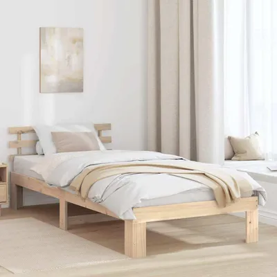 Image de Maison Exclusive - Cadre de lit avec tête de lit Nature 80 x 200 cm Bois de pin massif