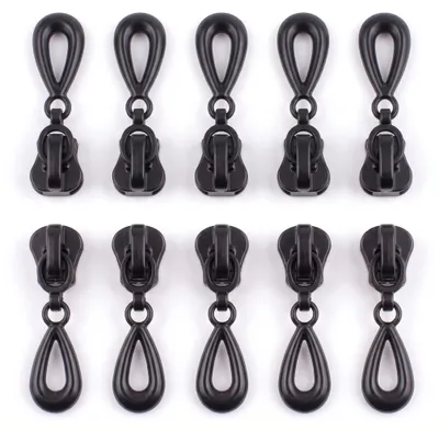 Produktbild von 10 Reißverschluss Zipper 5mm Tropfenform Schieber Farbwahl Profilreißverschluss, Farbe:anthrazit