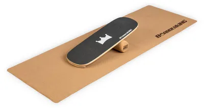 Obrázok produktu pre BoarderKING Balance Board Set, balančná doska pre deti a dospelých, vybavenie na tréning rovnováhy, balančná doska s valčekom a podložkou na balančnú dosku na surfovanie, drevená balančná doska pre tanečníkov a surferov