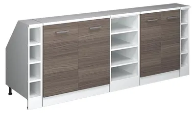 Produktbild von Küchenschrank für Dachschrägen Vicco R-Line Edelgrau 210 cm 5er Set Schrankkorpuss 60 cm Tiefe, Model 60380