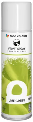 Zdjęcie produktu dla Zamsz w Sprayu New Velvet 250ml Zielona Limonka - Barwnik Spożywczy do Tortów i Deserów