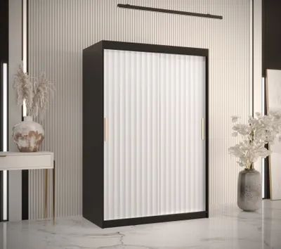 Obrázok produktu pre Šatníková skriňa RADKIN 1 - šírka 120 cm, čierna / biela
