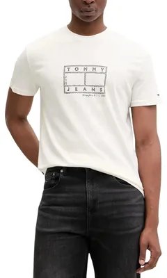 Produktbild von Tommy Hilfiger Jeans 519075 Herren T-Shirt Weiß : Größe - L Größe: L