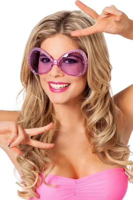 Produktbild von 70er Disco Brille mit Steinchen pink