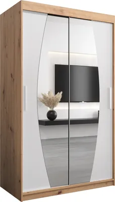 Produktbild von Kleiderschrank, Schiebetürenschrank Schlafzimmer, Schrank mit Spiegel ELYPSE 120 cm