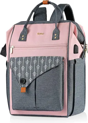 Productafbeelding van Unyqoos® Damesrugzak voor laptops – groot hoofdvak met dubbele rits, laptopvak en netvak, waterafstotend, geschikt voor werk, school en reizen