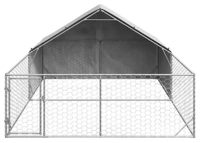 Produktbild von Hundezwinger – Hundehütte – Außenbereich – Hundekäfig – Hundebox – Verzinkter Stahl – Wetterbeständig und robust