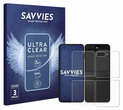 Produktbild von 6x Für Samsung Galaxy Z Flip 7 FE (Display+Rückseite) Schutzfolie Savvies Displayschutz Display Schutz Folie Klar Transparent