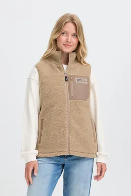 Zdjęcie produktu dla OXMO OXABBY Damska kamizelka typu teddy Kamizelka outdoorowa o regularnym kroju