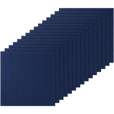 Produktbild von Teppichfliesen-Abziehbar und Selbstklebend, 61x61 cm, Weich Gepolsterte Bodenfliesen, DIY-Installation für Wohn- & Schlafzimmer - 15 Stk., Dunkelblau