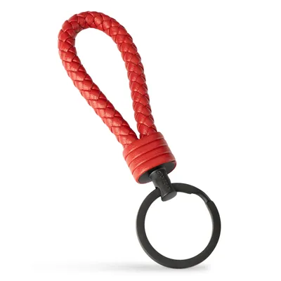 Immagine prodotto di SERASAR | Portachiavi in pelle per donna [Forte] con acciaio inossidabile rosso | Colore: Rosso | Lunghezza: 16cm