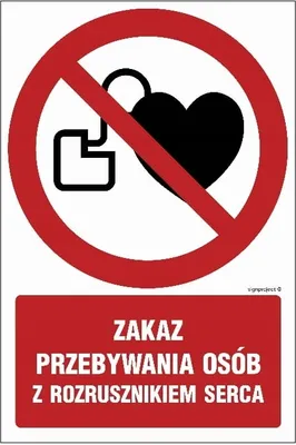Obrázek produktu pro Zákaz vstupu osob s kardiostimulátorem - 220x150 + samolepky