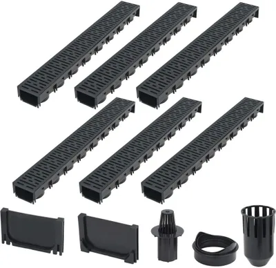 Immagine prodotto di vidaXL Canali di drenaggio 6 pz. Plastica 6 m