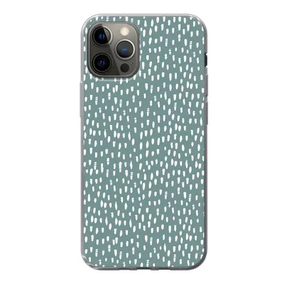 Produktbild von MuchoWow® Handyhülle Schutzhülle Hülle für iPhone 12 Pro Polka dots - Weiß - Grün Silikon Softcase Handy Hülle - Abdeckung