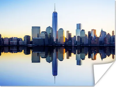 Produktbild von MuchoWow® Poster Skyline - New York - Wasser 40x30 cm - Plakate für die Wände - Poster Wohnzimmer