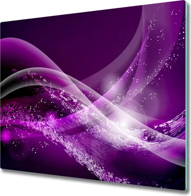 Produktbild von Glas Herdabdeckplatte 60x52 cm Spritzschutz Glasabdeckplatte Schneidebrett Abstrakte Welle