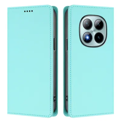 Image de Étui en cuir pour Xiaomi Redmi Note 15 Pro+, étui à rabat magnétique en cuirPolyuréthaneavec support, vert menthe