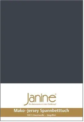 Produktbild von Janine Mako Jersey Spannbettuch, Spannbettlaken in allen Größen und vielen Farben 140 cm x 200 cm x 160 cm x 200 cm titan