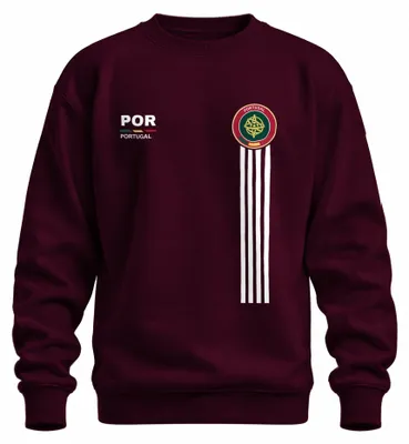 Imagen del producto de Portugal, fútbol, Eurocopa, Mundial, escudo, artículos para aficionados, sudadera, jersey, color burdeos, talla 3XL