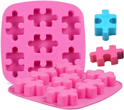 Produktbild von Silikonformen für Schokolade, Süßigkeiten, Gummibärchen, Gelee, n, Kuchen, Kekse, Mini-Seife, Harz, Wachsmalstifte, Puzzles und Eiswürfel, 2 Stück