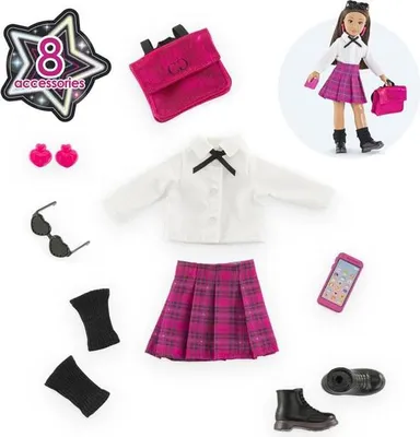 Produktbild von Puppen Zubehör, Corolle Girls Dressing College Anglais, 8 Accessoires, Ab 4 Jahren, Für 28 cm Puppen