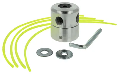 Produktbild von vhbw Doppel-Fadenkopf für gängige Rasenmäher z.B. kompatibel mit Bosch und vielen anderen Marken - Universal Rasentrimmer-Fadenkopf