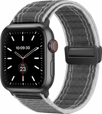 Produktbild von Smartwatch Armband für Apple Watch Series 6 40mm Nylon Textil Band Ersatzband Wechselband Magnetverschluss flexibel atmungsaktiv Grau