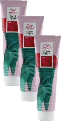 Produktbild von Wella Color Fresh Mask 3 x 150 ml Tönungsmaske Farbmaske Red Set