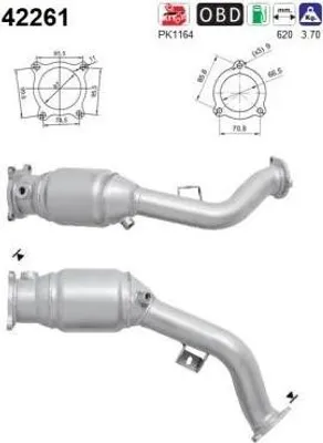Produktbild von AS Katalysator Kat für AUDI A4 Avant (8K5, B8) Euro 5 42261