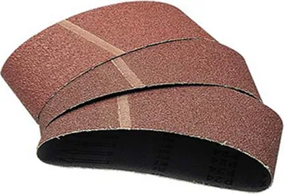 Produktbild von wolfcraft GmbH 3 Gewebe-Schleifbänder, Schleifgurt, Metall, Holz, Baumwollgewebe, Korund, Braun, Rechteckig